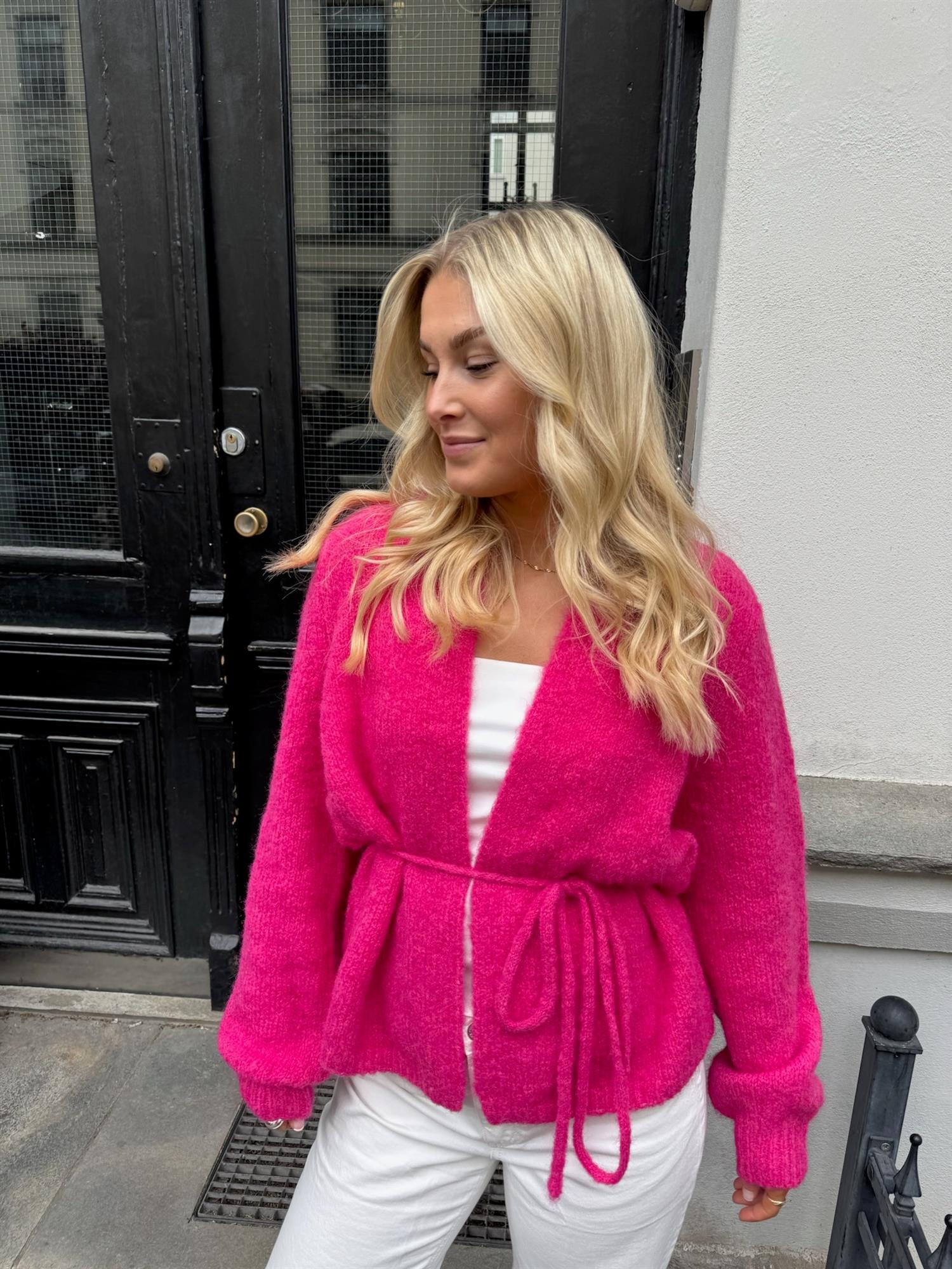 VMAgnes LS O-Neck Tie Cardigan EXP