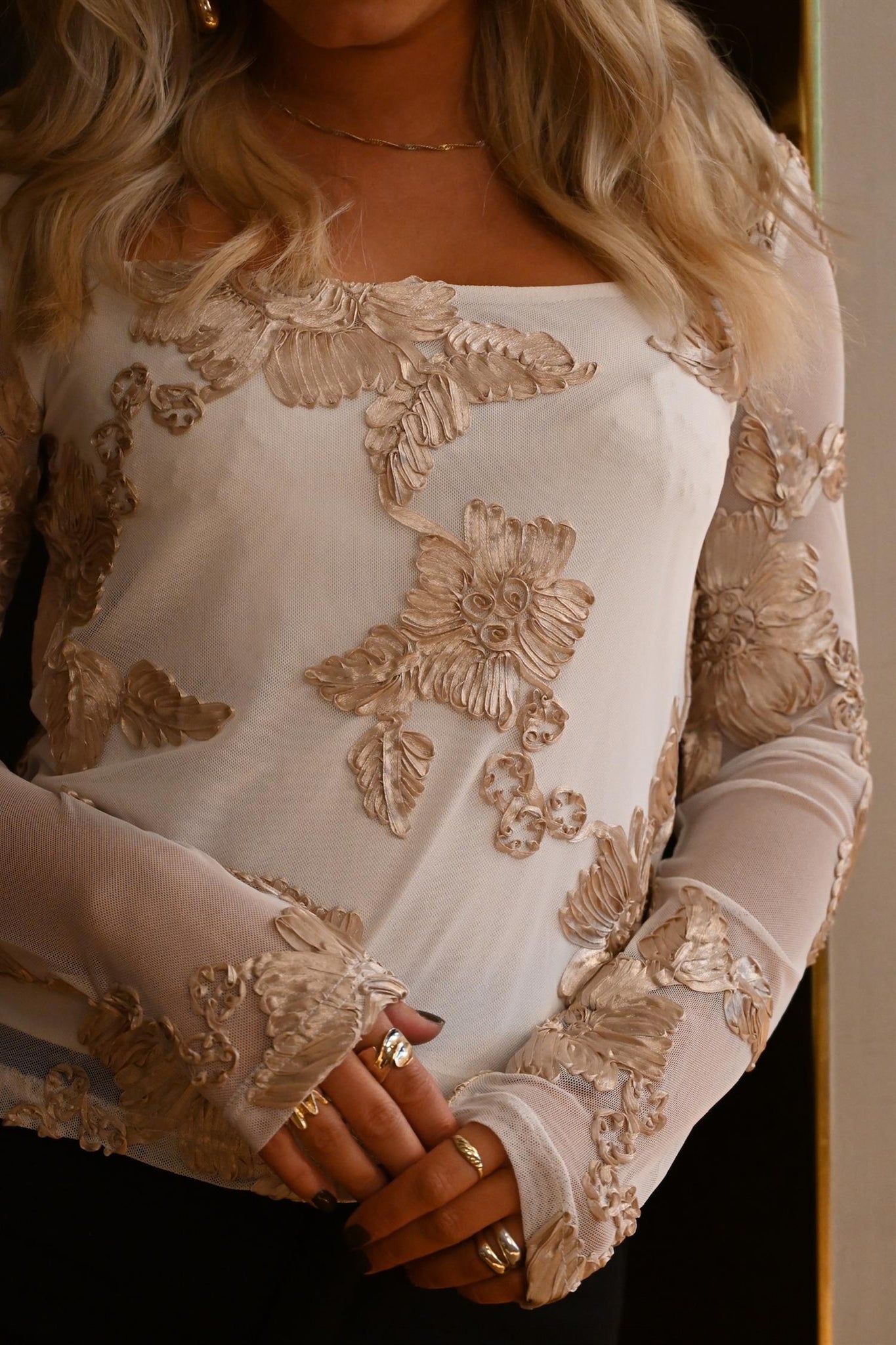 VMMila LS Square Neck Top JRS EXP SB8