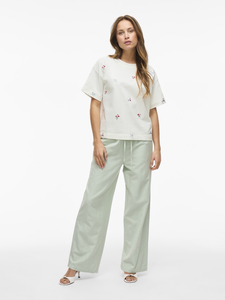 VIMonie Flower Emb S/S O-Neck