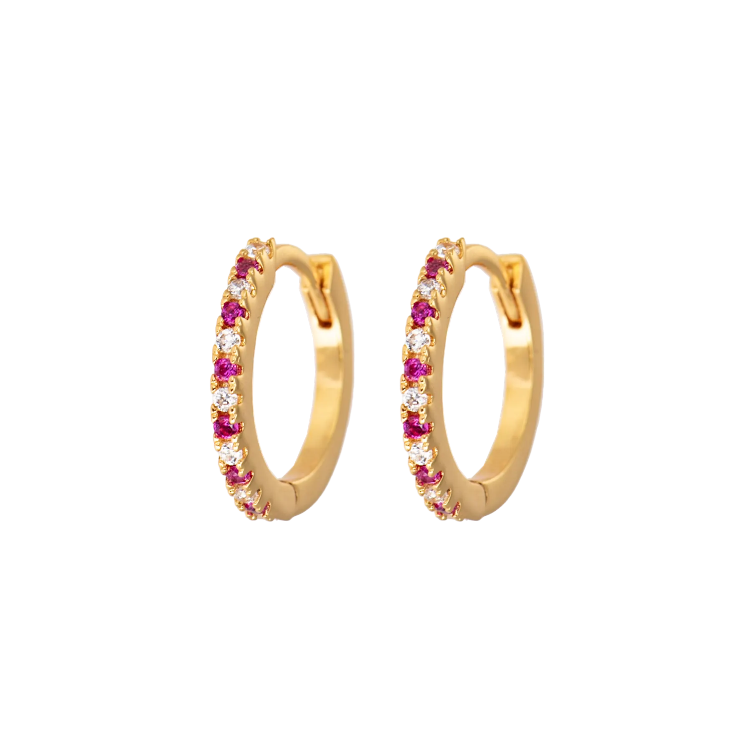 MEDIUM HOOPS CERISE AND WHITE