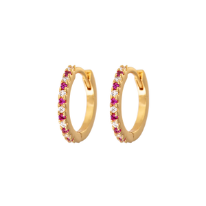 MEDIUM HOOPS CERISE AND WHITE