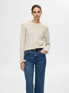 SLFLulu LS Knit Frill Cuff O-Neck NOOS
