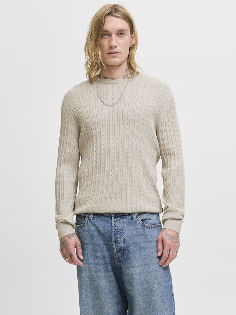 JJEEmil Knit Cable Crew Neck