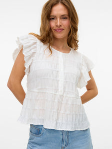 VMErma S/S Button Top Wvn SB3