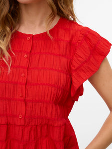VMErma S/S Button Top Wvn SB3