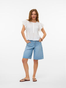 VMErma S/S Button Top Wvn SB3