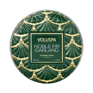 NOBLE FIR GARLAND MINI TIN CANDLE 25 T