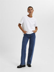 HVIT SELECTED FEMME SLFESSENTIAL SS BOXY TEE