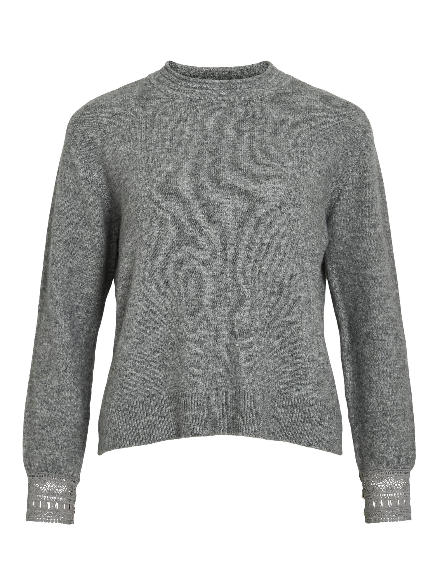 VItaryn O-neck L/S Lace Detail Knit Top