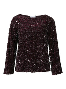 VIFaith Boat Neck LS Sequin Top/1