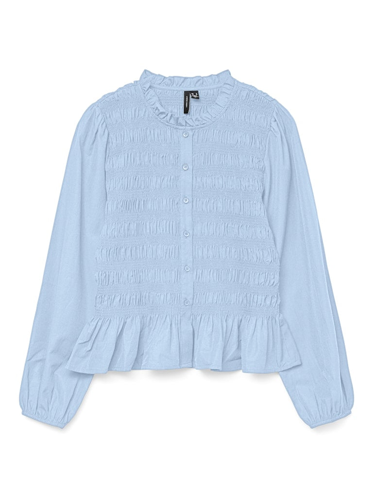 VMemery LS O-Neck Smock Top Wvn Exp Sb3