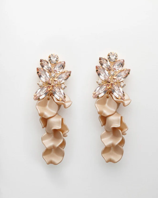 Leaf Big Stone Earrings