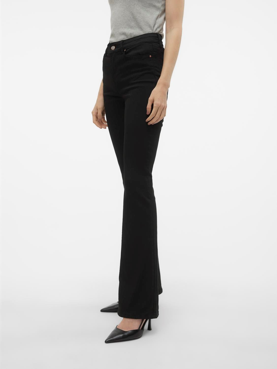 SVART VERO MODA VMFLASH FLARED JEANS