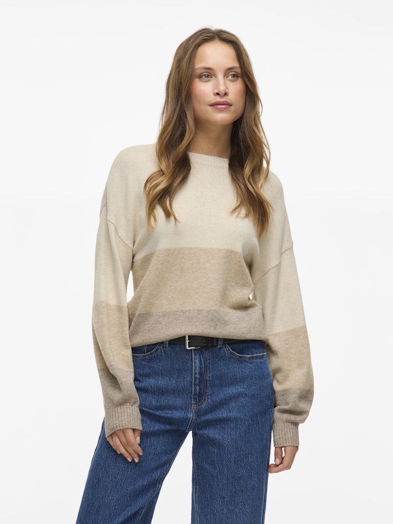 VIRil Open O-Neck L/S Knit Top