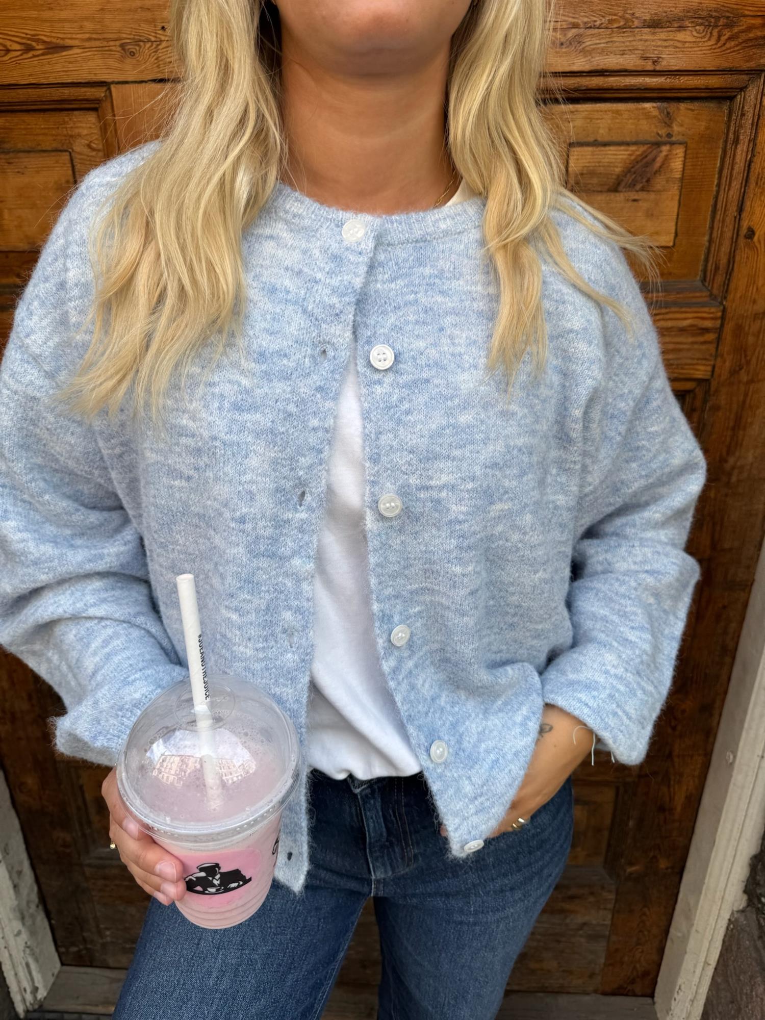 VMHope LS O-Neck Button Cardigan SB