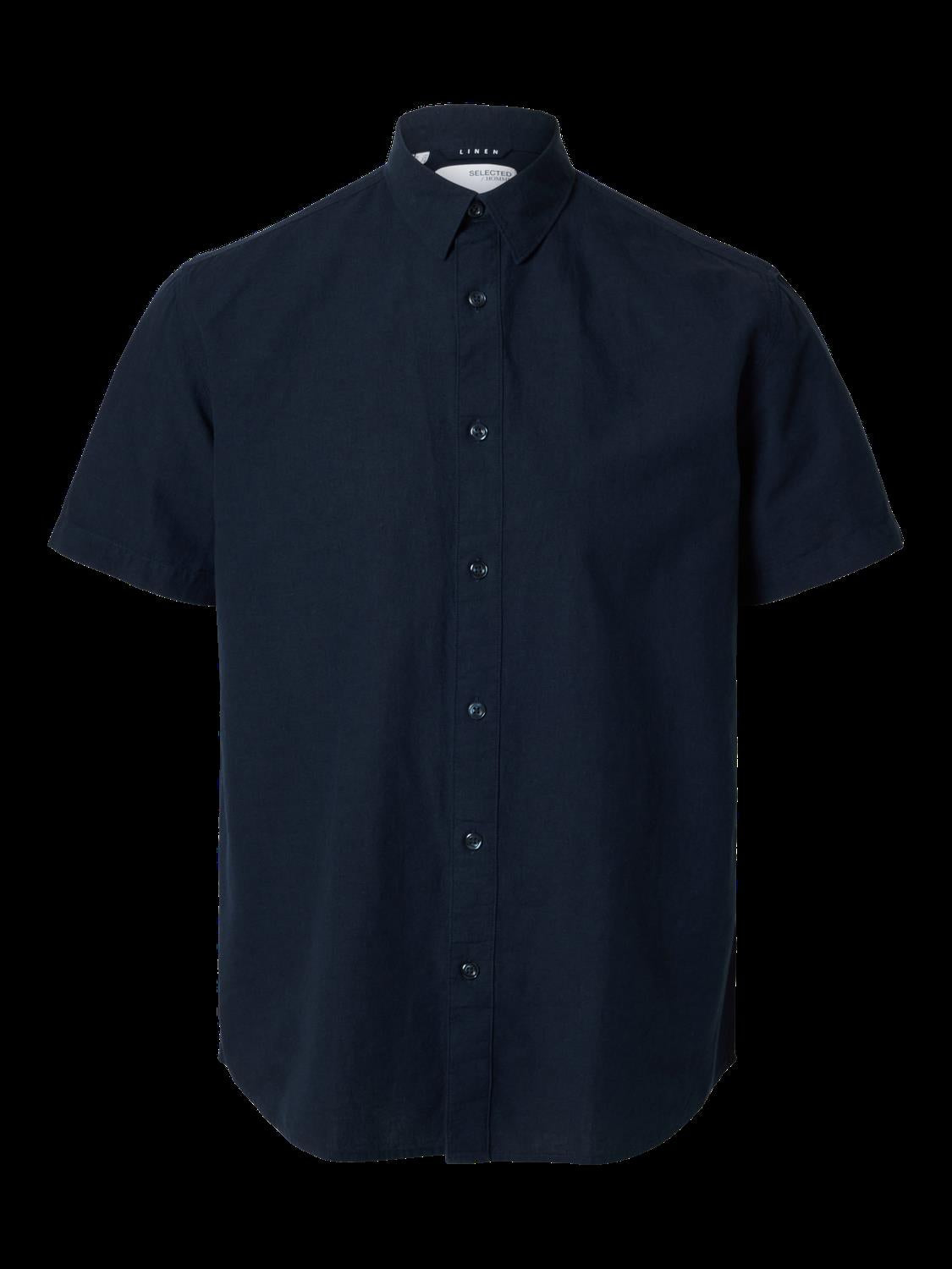 SLHREGNEW-LINEN SHIRT SS NOOS