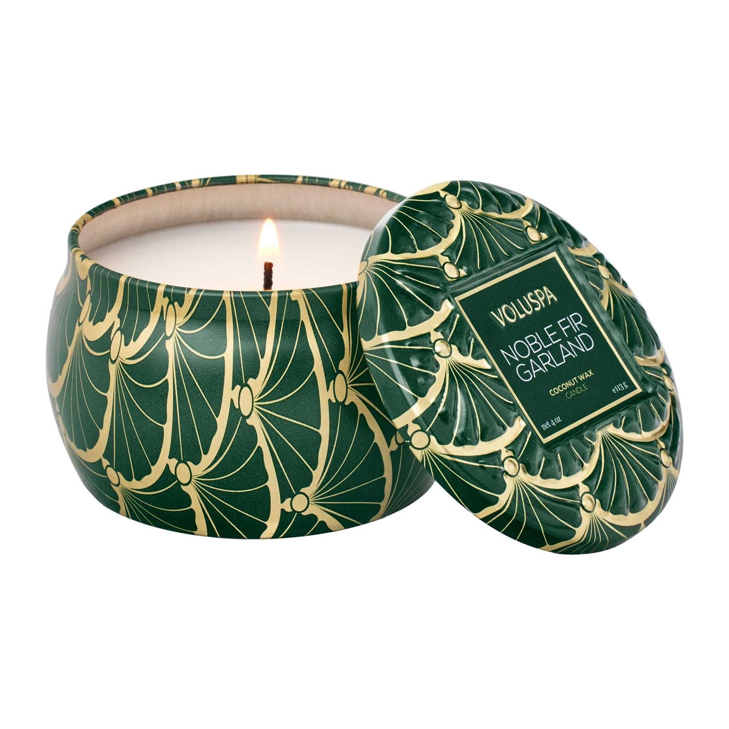 NOBLE FIR GARLAND MINI TIN CANDLE 25 T