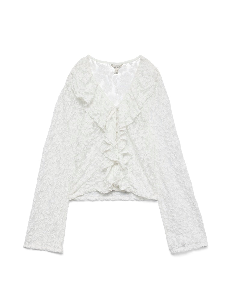 AWKienna LS V-Neck Lace Top