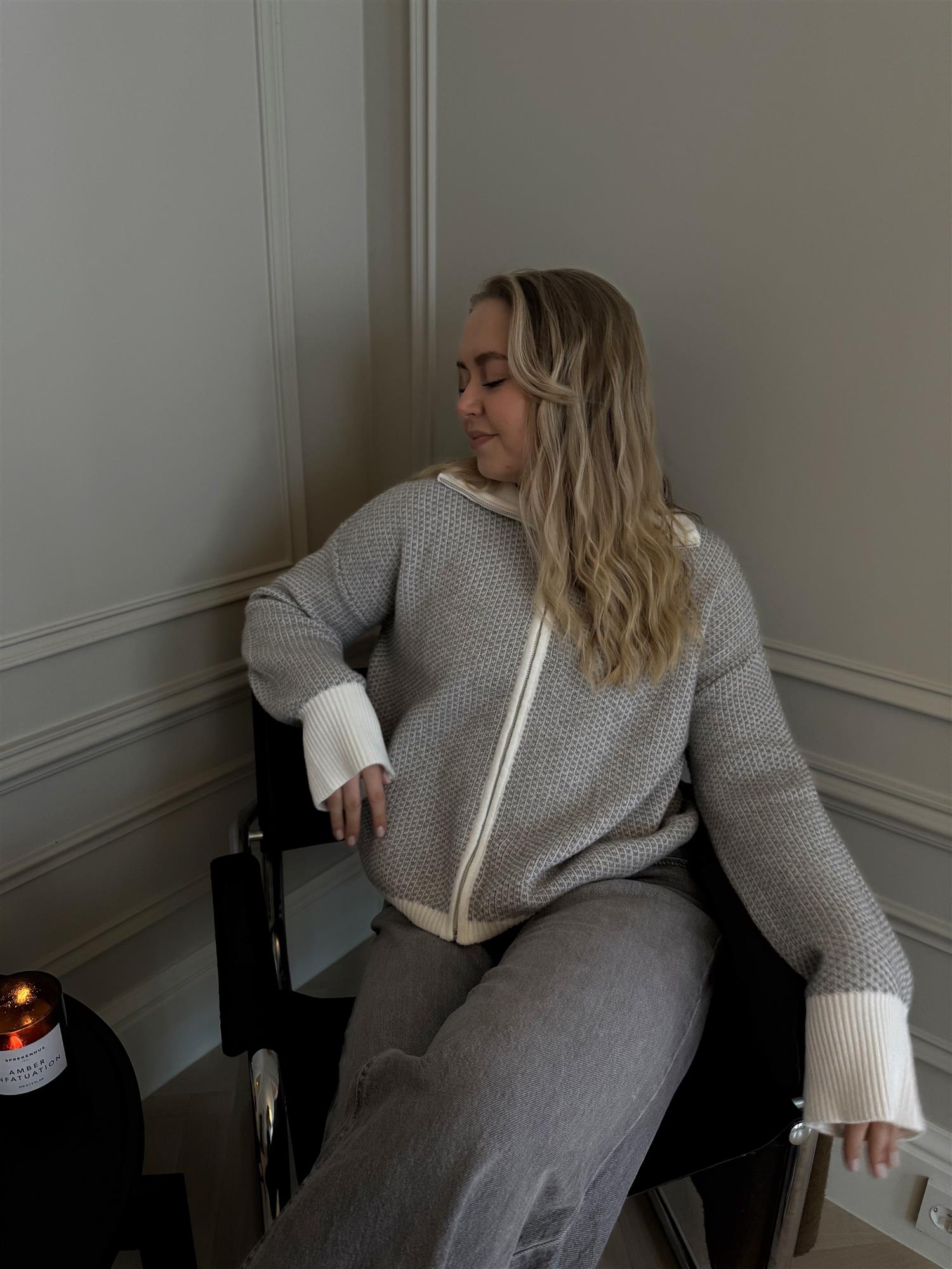 AWollie LS Zip Knit Cardigan