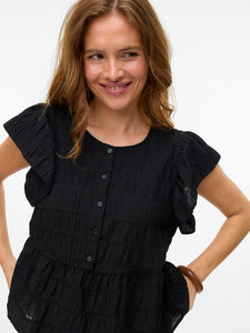VMErma S/S Button Top Wvn SB3