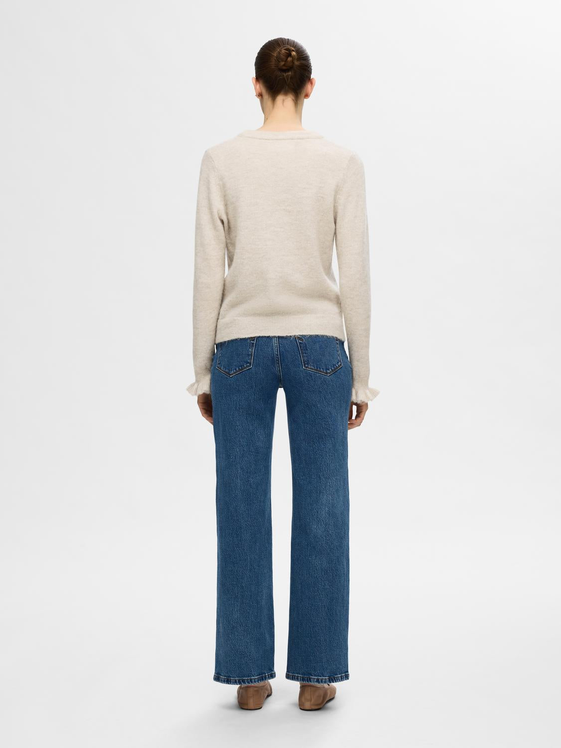 SLFLulu LS Knit Frill Cuff O-Neck NOOS