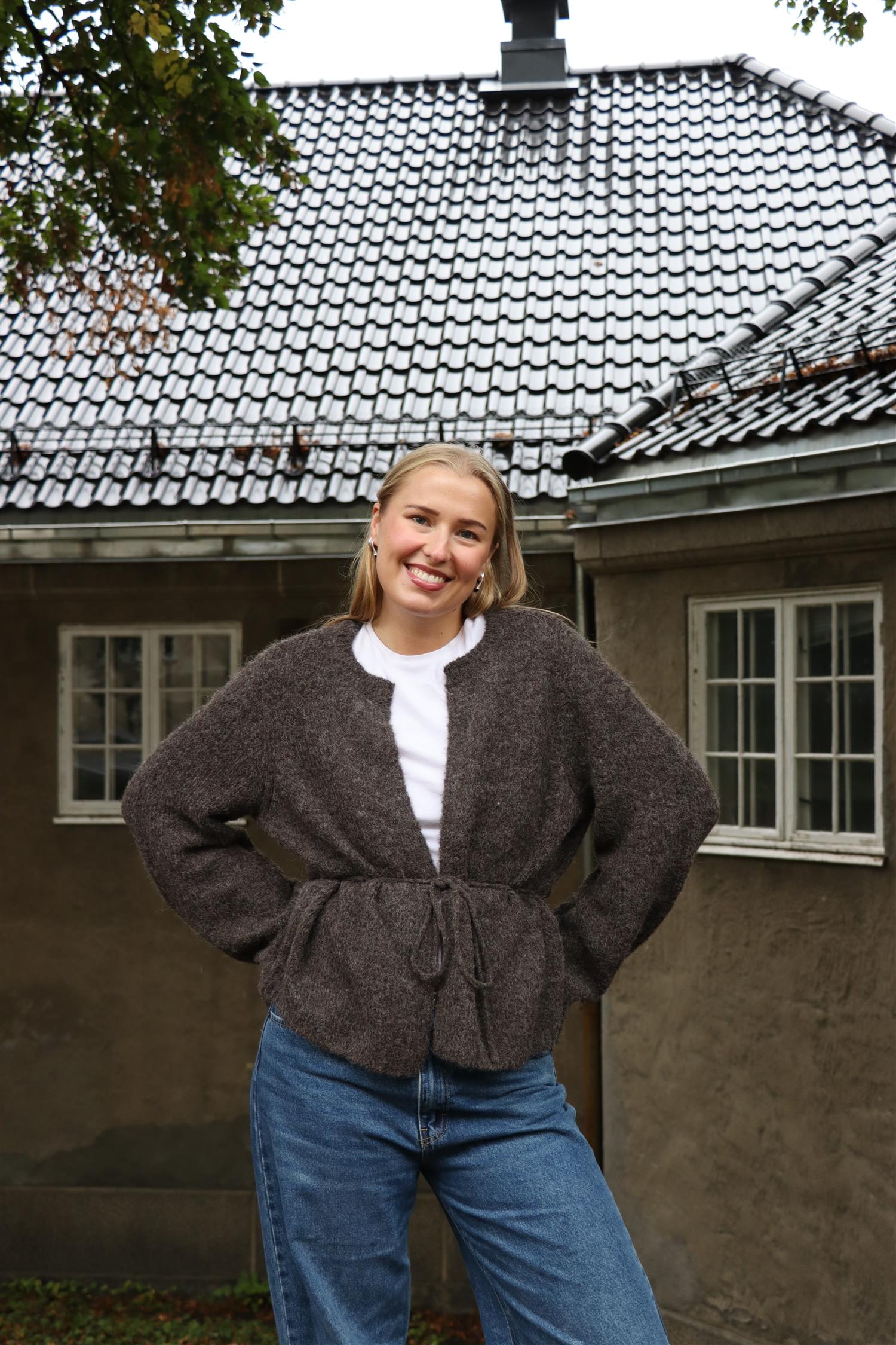 VMAgnes LS O-Neck Tie Cardigan EXP