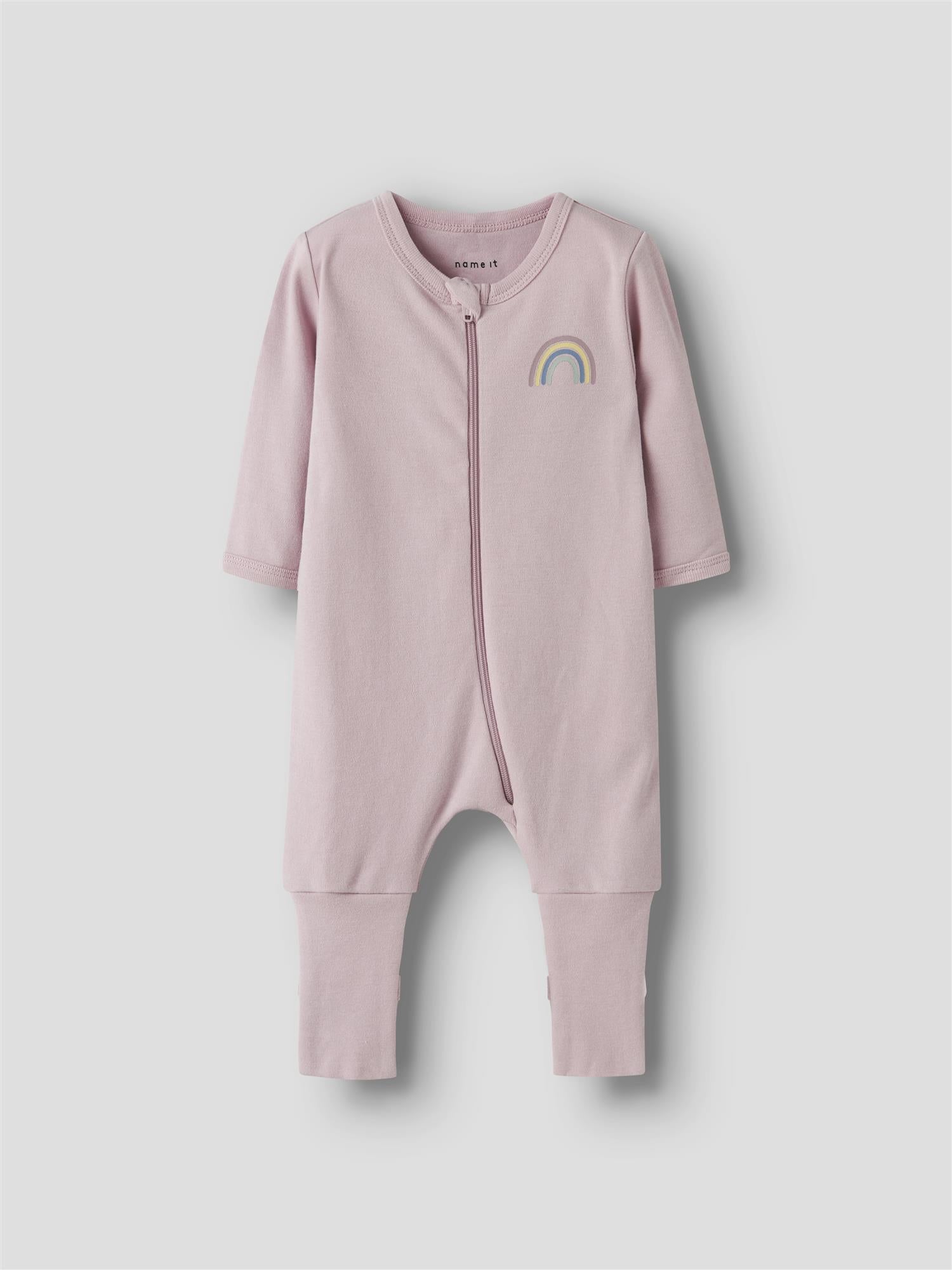 NBFnightsuit 2p Zip Ff Jet Rainbow Noos