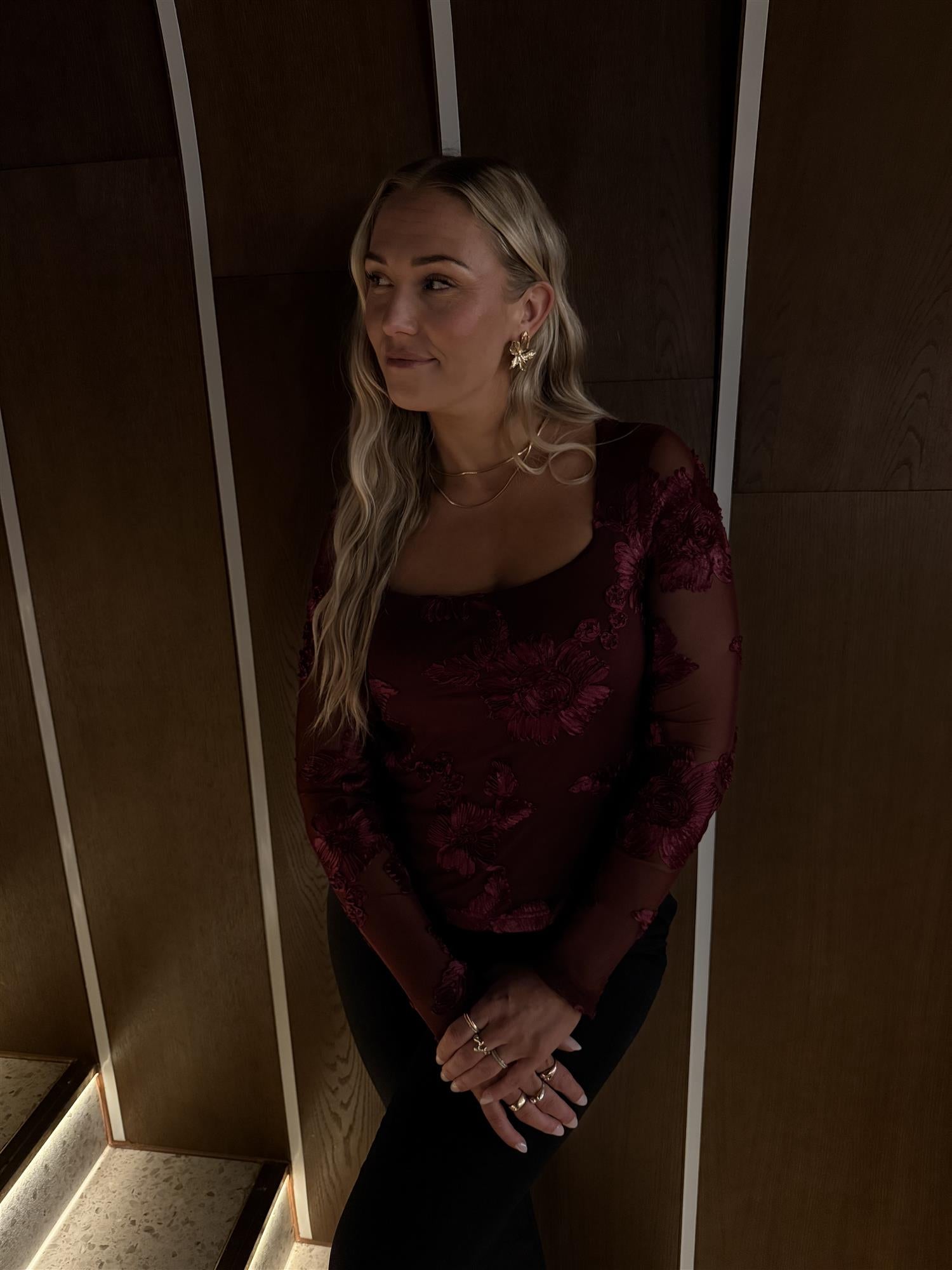 VMMila LS Square Neck Top JRS EXP SB8