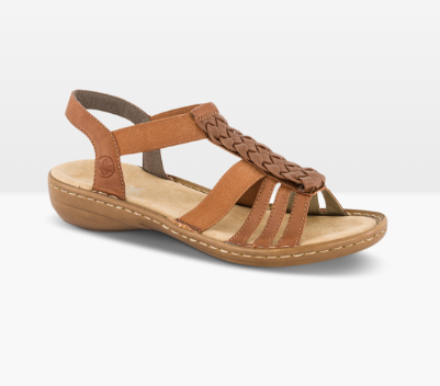 BRUN RIEKER SANDAL M ELASTIKK