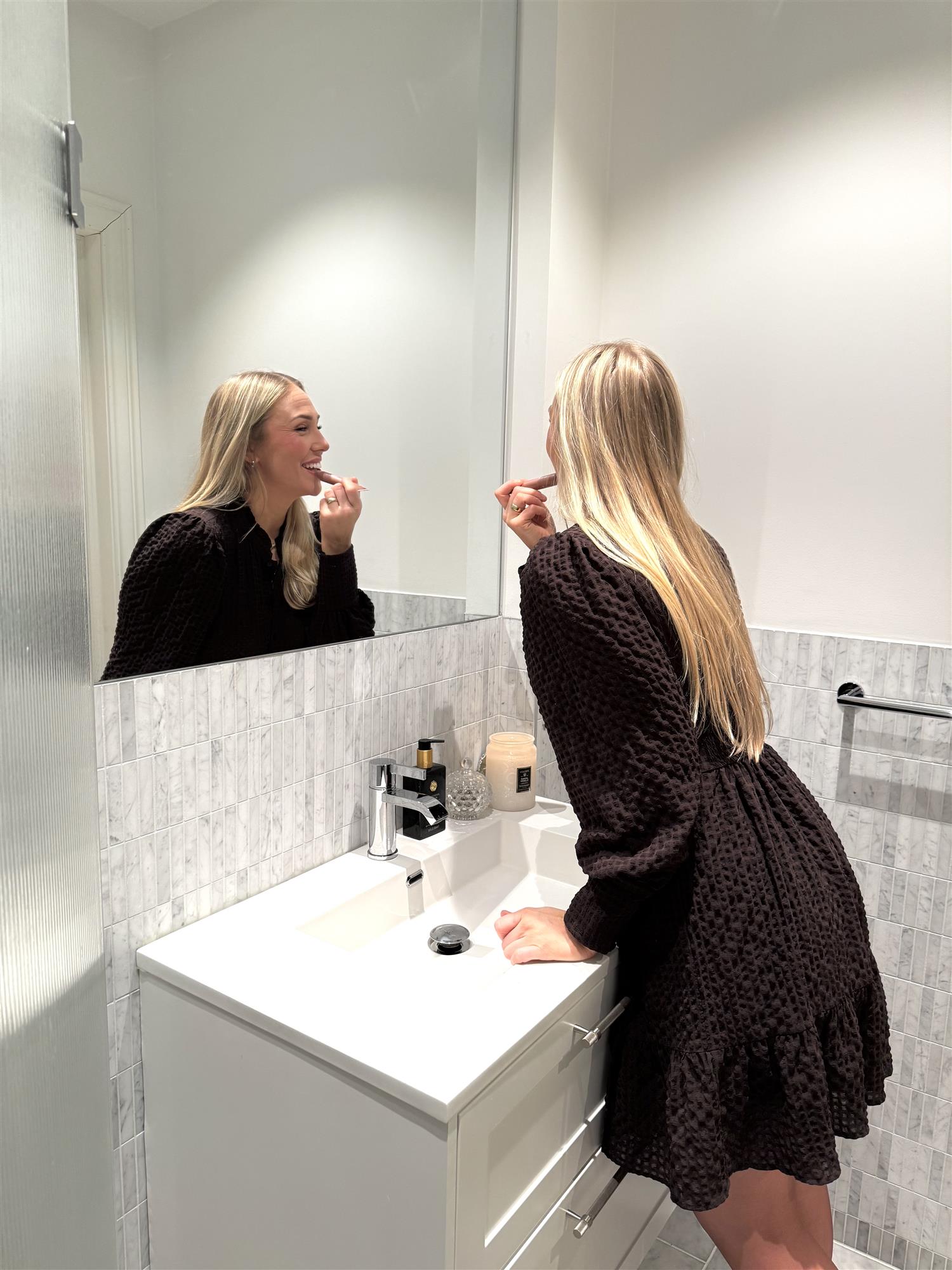 AWNoelle LS High Neck Short Dress