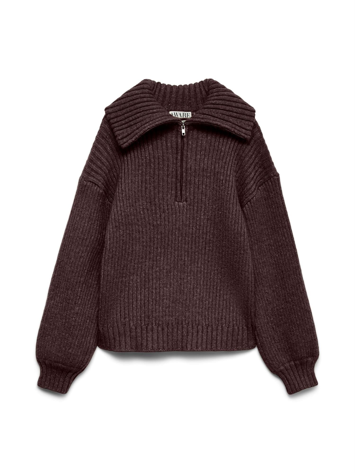 AWulla LS High Neck Half- Zip Knit