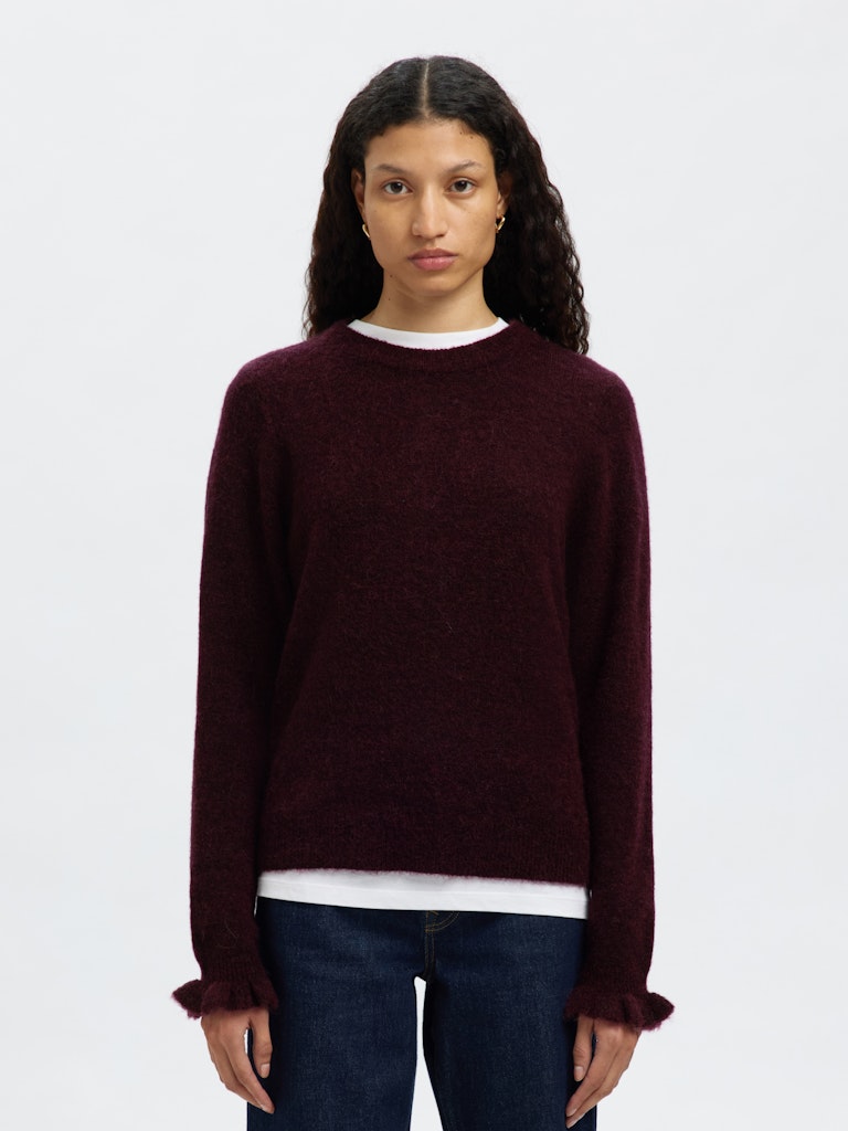 SLFLulu LS Knit Frill Cuff O-Neck NOOS