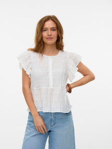 VMErma S/S Button Top Wvn SB3