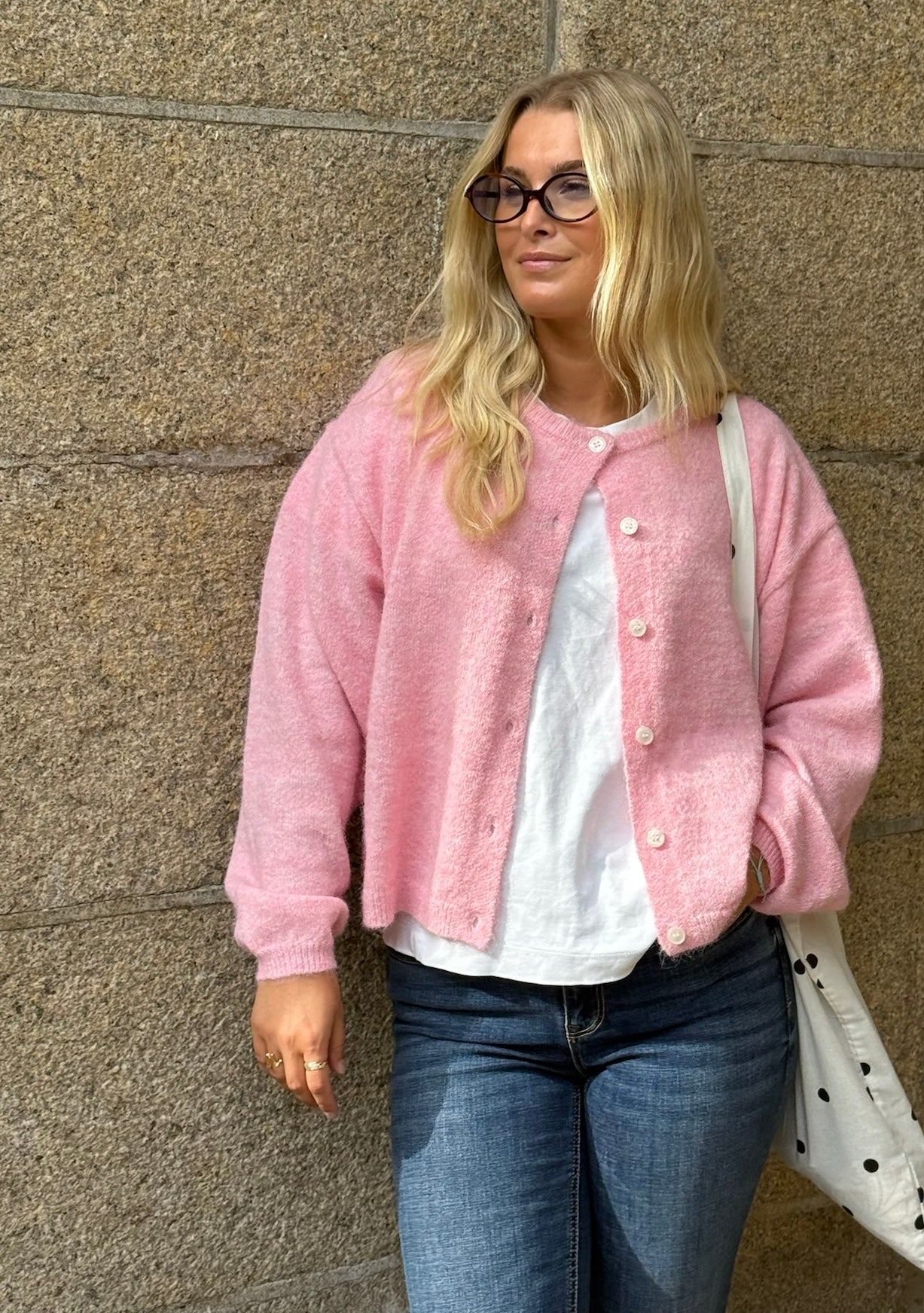 VMHope LS O-Neck Button Cardigan SB