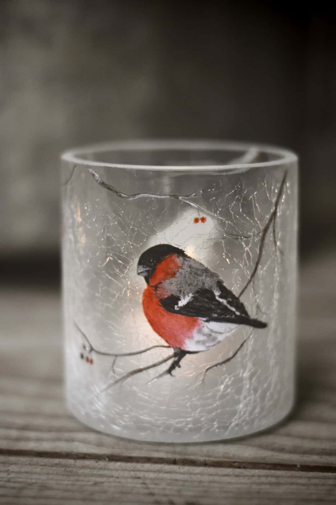 Lysglass Dompapp  Krakelert/Frostet 9x10 Cm