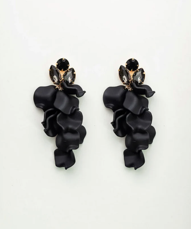 Leaf Big Stone Earrings