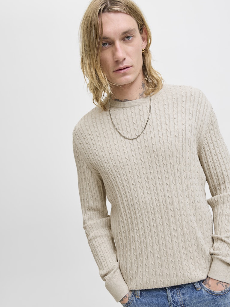 JJEEmil Knit Cable Crew Neck