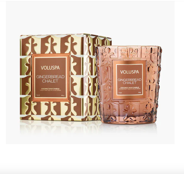 Classic Boked Candle-Gingerbread Chalet