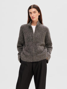 SLFSIA RAS LS KNIT ZIPPER CARDIGAN NOOS