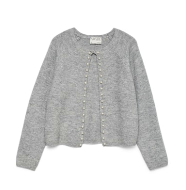 AWmagalene LS O-neck Pearl Cardigan