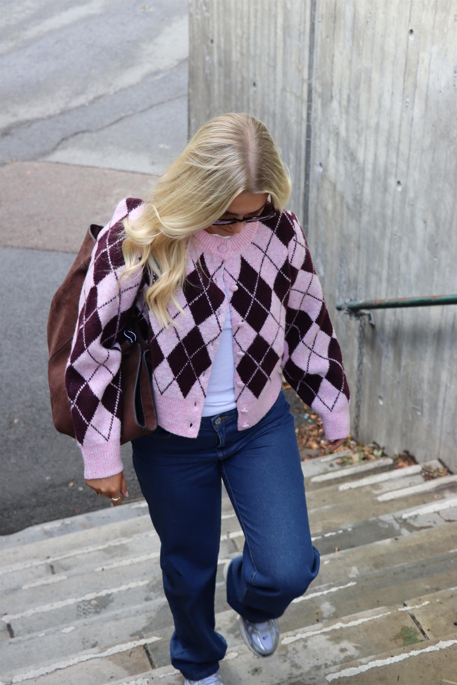 VMhaia Ls O-Neck Argyle Cardigan SB