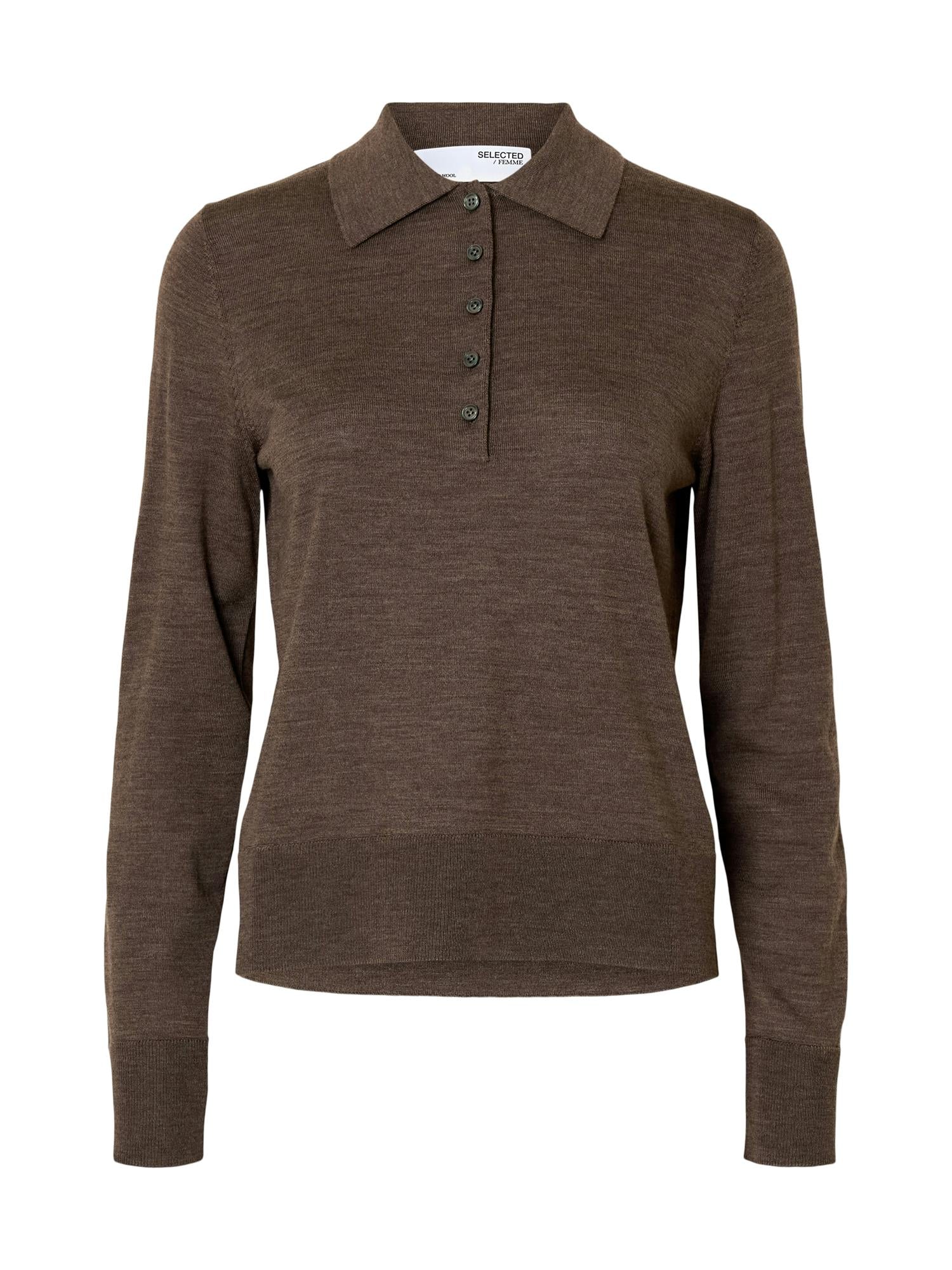 SLFThea LS Knit Merino Collar Neck