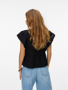 VMErma S/S Button Top Wvn SB3