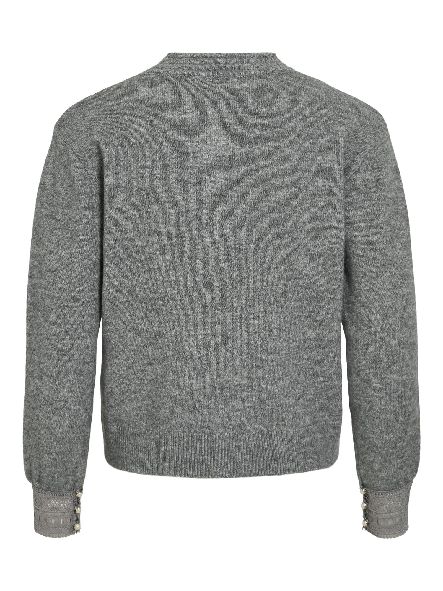 VItaryn O-neck L/S Lace Detail Knit Top