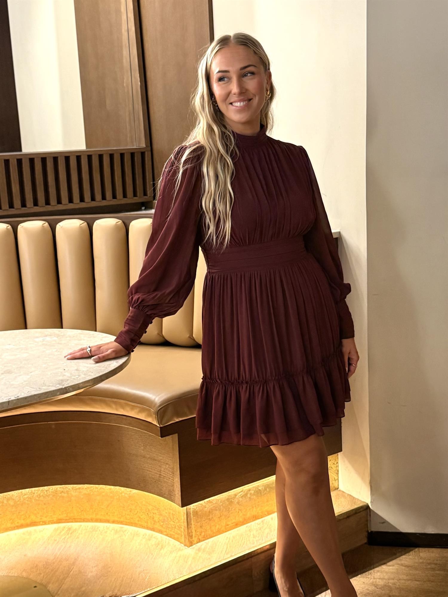 AWBirdia LS High Neck Short Dress