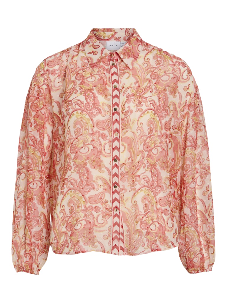 VIPraya V-Neck L/S Printed Top/LN/1