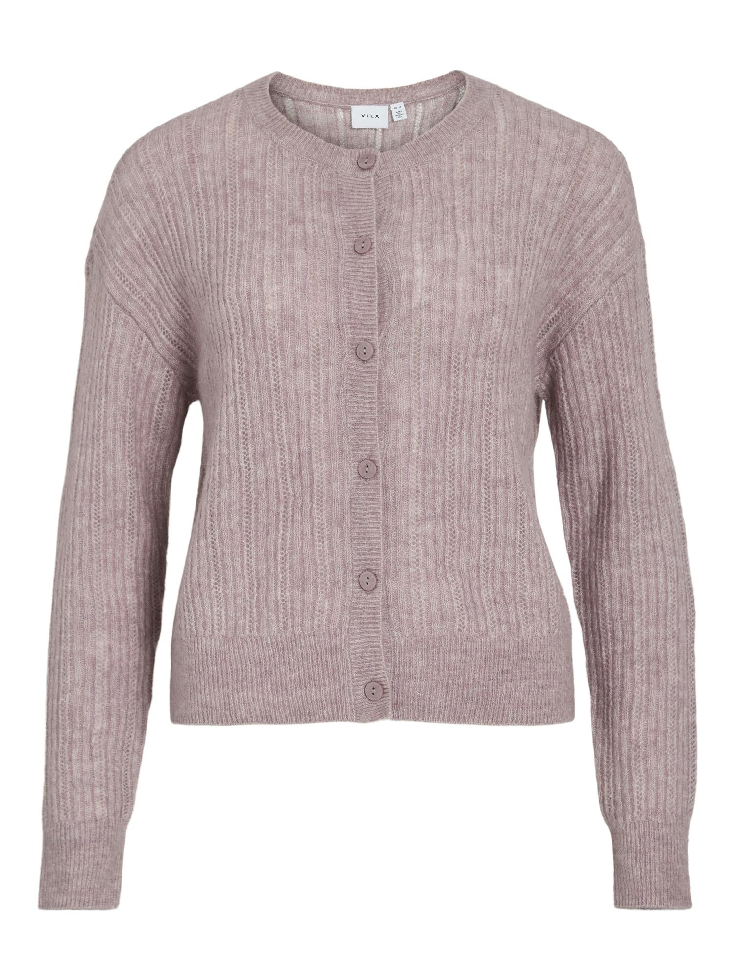 VIPretty O-Neck Pointelle Cardigan