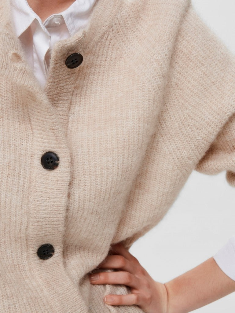 BEIGE SELECTED FEMME SLFLULU SHORT CARDIGAN