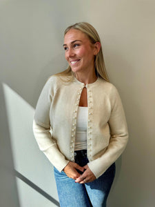 AWmagalene LS O-neck Pearl Cardigan