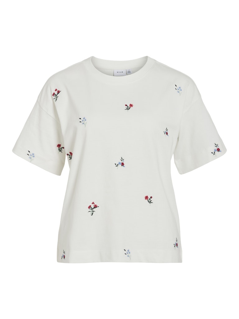 VIMonie Flower Emb S/S O-Neck